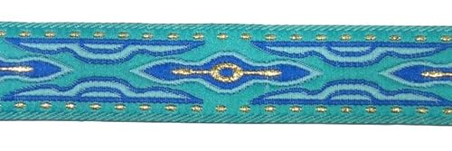 10m Lava-Borte Webband 20mm breit Farbe: Blau-Türkis-Gold SB-20-LAVA-A10 von Generic