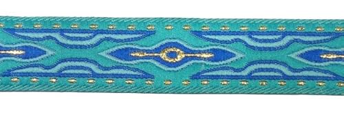 10m Lava-Borte Webband 20mm breit Farbe: Blau-Türkis-Gold SB-20-LAVA-A10 10m Lava-Borte Webband 20mm breit Farbe: Blau-Türkis-Gold SB-20-LAVA-A10 von Generic