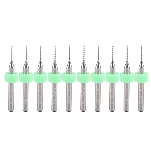 10pcs hohe Härte Mini -Carbid -Bohrer -Bits für gedruckte Leiterplatten -CNC -Gravur -Präzisionsschneidwerkzeuge für PCB SMT -Schimmelpilzgravur Kunststoffkupfer Edelstahl (0,65 mm) von Generic