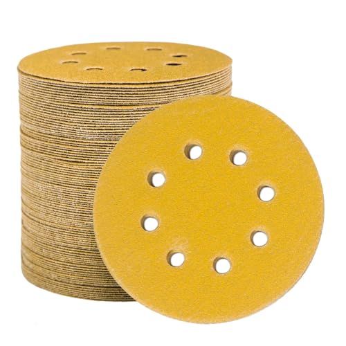 110 Stück Schleifscheiben 125mm, Orbital-Schleifscheiben Enthalten 60/80/100/120/150/180/240/320/400/600/800 Körnungen(100 Pieces-120 Grit) von Generic