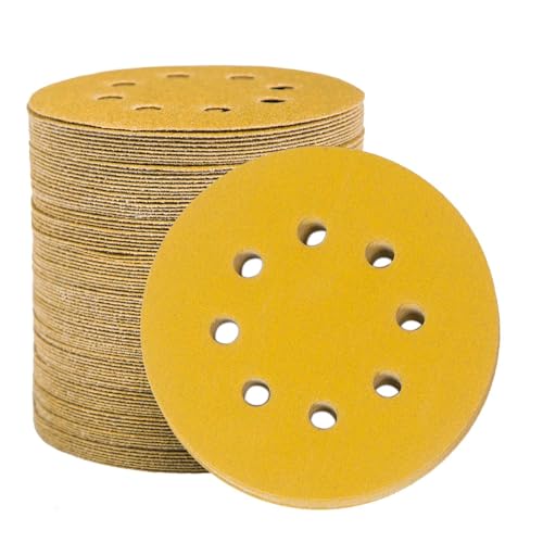 110 Stück Schleifscheiben 125mm, Orbital-Schleifscheiben Enthalten 60/80/100/120/150/180/240/320/400/600/800 Körnungen(100 Pieces-150 Grit) von Generic