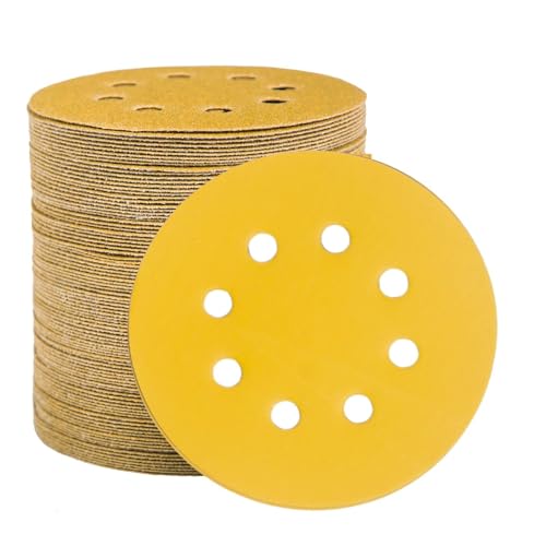 110 Stück Schleifscheiben 125mm, Orbital-Schleifscheiben Enthalten 60/80/100/120/150/180/240/320/400/600/800 Körnungen(100 Pieces-600 Grit) von Generic