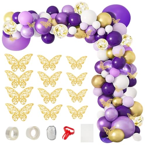 117-teiliges Pastellballon-Girlande-Set mit goldenen Schmetterlings-Akzenten, ideal für Hochzeits- und Partydekorationen 117-teiliges Pastellballon-Girlande-Set mit goldenen Schmetterlings-Akzenten, ideal für Hochzeits- und Partydekorationen von Generic