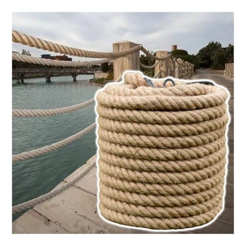 12–60 mm natürliches Hanfseil, gedrehtes Dickes Manila-Juteseil for Verandaschaukel/Geländer/Docks/Landschaftsbau/Tauziehen(45mmx10m) von Generic