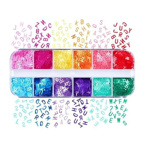 12 Fächer/Box Englische Buchstaben Glitzer Pailletten Flocken Harz UV Epoxy Form Füllungen Nail Art Dekorationen DIY Handwerk Dekor Glitzer 12 Fächer/Box Englische Buchstaben Glitzer Pailletten Flocken Harz UV Epoxy Form Füllungen Nail Art Dekorationen DIY Handwerk Dekor Glitzer von Generic