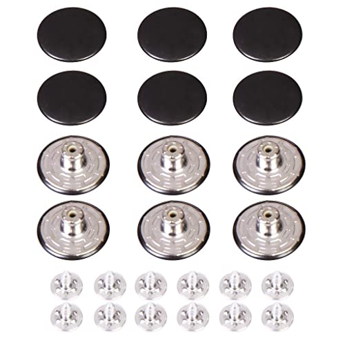 12 Sätze Metall Jeans Knöpfe Druckknöpfe 20mm für Jeans DIY Ersatz Antik Silber Praktisch und beliebt Nützlich und professionell von Generic