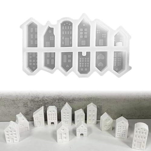 12 Silikonformen Gießformen Häuser, 12 Kleine Häuser Aus Gips, Silikonform Haus Mit Fenster, Praktische Silikonform Zum Einfachen Entformen, Silikonform Für Weihnachtshaus 12 Silikonformen Gießformen Häuser, 12 Kleine Häuser Aus Gips, Silikonform Haus Mit Fenster, Praktische Silikonform Zum Einfachen Entformen, Silikonform Für Weihnachtshaus von Generic