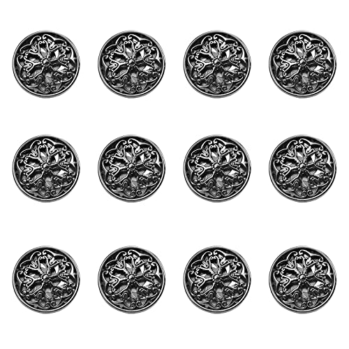 12 Stück Metallknöpfe, Vintage-Knöpfe, runder Knopf, Blazer, Mantel, Knöpfe für Männer und Frauen, Blazer, Mantel, Uniform, Hemdjacke (18 mm) von Generic