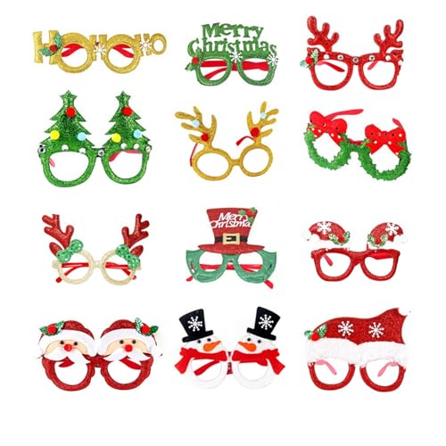 12 Stück Weihnachtsbrillen glitzernde Party Brillen Party Geschenke für Kinder und Erwachsene Photo Booth Requisiten Außen Innen Weihnachtsdekoration für den Innenbereich. 12 Stück Weihnachtsbrillen glitzernde Party Brillen Party Geschenke für Kinder und Erwachsene Photo Booth Requisiten Außen Innen Weihnachtsdekoration für den Innenbereich. von Generic
