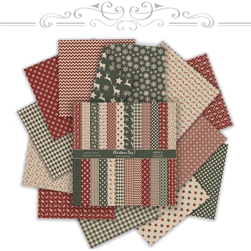 12 x 12 Scrapbook-Papier, 24 Blatt, Boho, Frohe Weihnachten, doppelseitig, dekorative Kartonbögen für Scrapbooking, Basteln, DIY-Alben, Junk Journals 12 x 12 Scrapbook-Papier, 24 Blatt, Boho, Frohe Weihnachten, doppelseitig, dekorative Kartonbögen für Scrapbooking, Basteln, DIY-Alben, Junk Journals von Generic