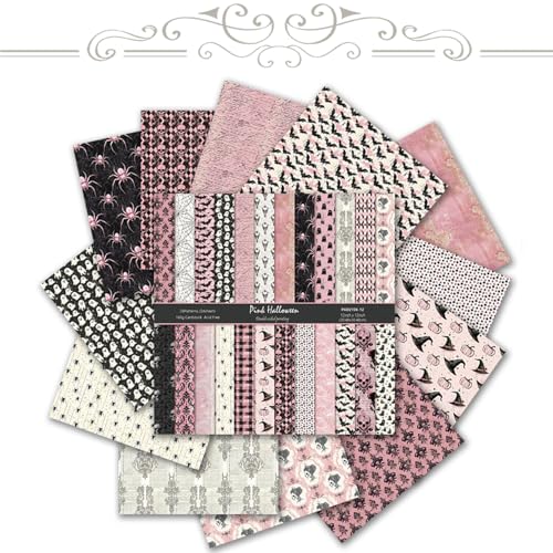 12 x 12 Scrapbook Papier, 24 Blatt Boho Pink Halloween Ton Doppelseitige Dekorative Kartonblätter für Scrapbooking, Basteln, DIY Alben, Junk Journals 12 x 12 Scrapbook Papier, 24 Blatt Boho Pink Halloween Ton Doppelseitige Dekorative Kartonblätter für Scrapbooking, Basteln, DIY Alben, Junk Journals von Generic
