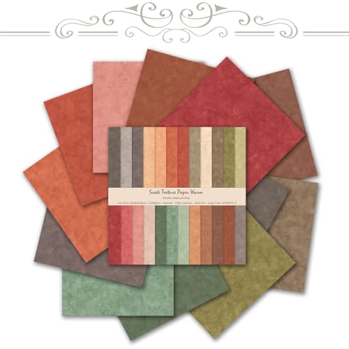 12 x 12 Scrapbook Papier 24 Blatt Boho Warm Tone Doppelseitige Dekorative Kartonblätter für Scrapbooking, Basteln, DIY Alben, Junk Journals von Generic