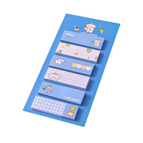 120Pcs Kawaii Girl Animal Pattern Sticky Notes Decoration Adhesive Sticker Memo Pad, Notepad Paper Stationery Decoration Message Notes (Blue) von Generic
