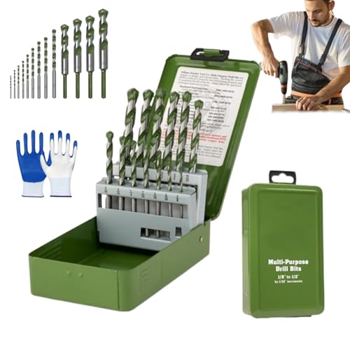13-Teiliges Mehrzweck-Bohrer-Set, 13-Teilig, Langlebig, Rundschaft-Spiralbohrer-Set Mit Aufbewahrungsbox, Schnellwechsel-Schnellarbeitsstahl Für Gehärtetes Metall, Edelstahl Und Gusseisen (1 pcs) von Generic