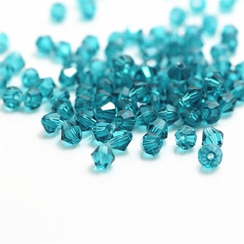 1300 Stück 3 mm Doppelkegel-Kristallperlen, bunte Glasperlen für Schmuck, Perlenbedarf, handgefertigtes Handwerk, DIY-Perlenprojekte, Armbänder, Halsketten, Ohrringe, Schmuck (grün-blau) von Generic