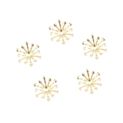 13Mm 100er Blumen Ende Kappen Perlkappen Perlenkappen Metallkäppchen Endkappen - Gold von MagiDeal