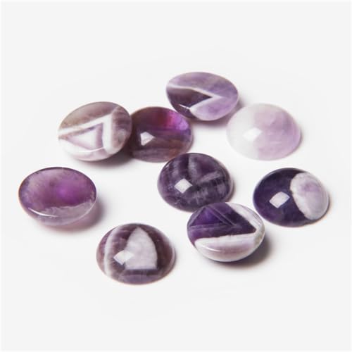 14 mm bunte Cabochon-Natursteine, runde Achate, lose Perlen, Cabochon, Kamee, passend für DIY-Ring, Ohrringe, Armband, NO17, Amethyst, 10 Stück 14 mm bunte Cabochon-Natursteine, runde Achate, lose Perlen, Cabochon, Kamee, passend für DIY-Ring, Ohrringe, Armband, NO17, Amethyst, 10 Stück von Generic