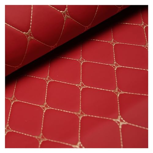 140 Cm Breit Kunstleder Polsterstoff Kaschiert Meterware MöBelstoff FüR SäMtliche Polsterarbeiten,Autos,Boote,Dekorationen 1m Meterware Verkauft(Red,1.4X5m) von Generic