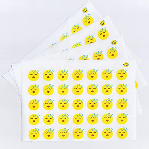 140 Stück schlafende Emoji-Gesichtsaufkleber – glänzende, wasserdichte Vinyl-Aufkleber, geeignet für jede Anwendung, Zweck oder Grund. von Generic