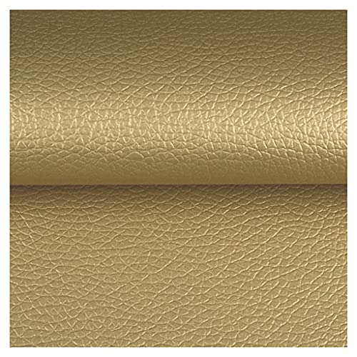 140 cm Breit Kunstleder Polsterstoff Kaschiert Meterware MöBelstoff FüR SäMtliche Polsterarbeiten,Autos,Boote,Dekorationen 1m Meterware Verkauft(Light Gold,1.4X4m) von Generic