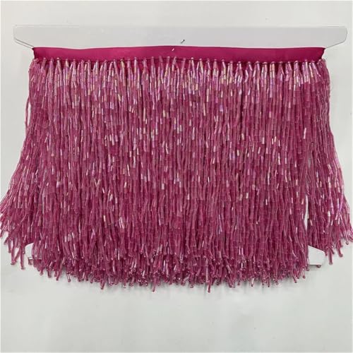 15 cm breite Fransenperlenquasten Bordüre Spitze für DIY-Zubehör Heimtextilien Tanzband Rose 4,5 m von Generic