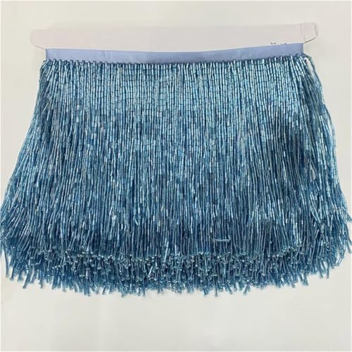 15 cm breite Fransenquaste Quasten Trim Spitze für DIY Zubehör Heimtextilien Tanzband Himmelblau 2 Meter von Generic