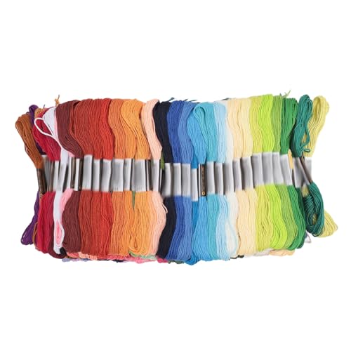 150 Farben Stickwäsche, 6 Strang Polyester -Kreuzstich -Zahnseide, Mehrfarbhandwerksfäden für DIY -Nähen, Freundschaftsarmbänder, Nadelarbeit von Generic