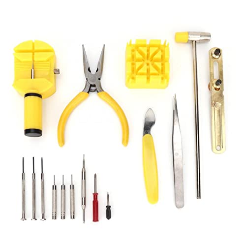 16-teiliges hochwertiges, multifunktionales Uhrenreparatur-Werkzeugset, Uhrengehäuseöffner, Pinzette, Schraubendreher-Set, Uhrenarmband-Einstellset, Reparatur-Werkzeugset von Generic