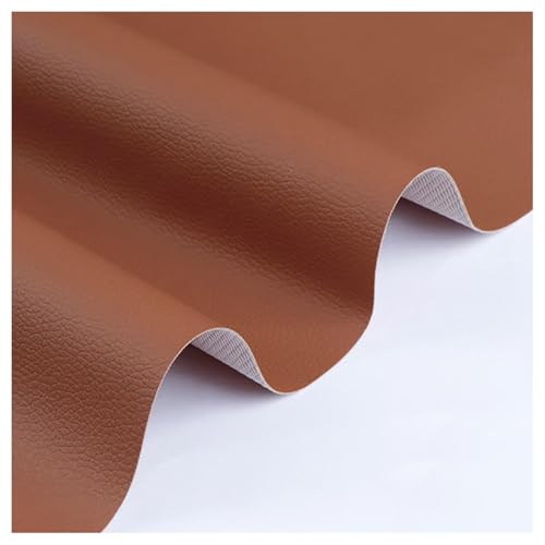 160cm Breiter Kunstleder-Polsterstoff Meterware Litchi Texture Wasserdichtes Vinyl-Kunstleder für Autositze, Sofastuhlmöbel, Basteln(Brown,1.6X9m) von Generic
