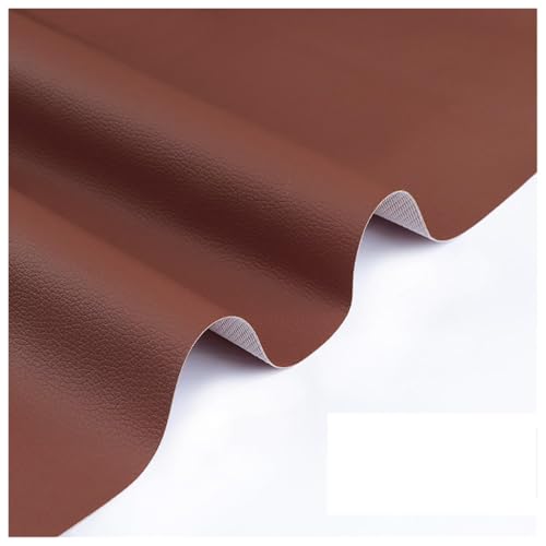 160cm Breiter Kunstleder-Polsterstoff Meterware Litchi Texture Wasserdichtes Vinyl-Kunstleder für Autositze, Sofastuhlmöbel, Basteln(Brown red,1.6X2m) von Generic