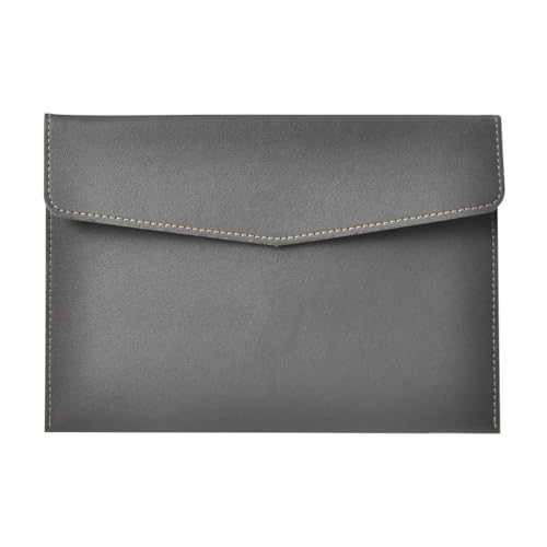 17,3 * 25,5 cm A5 Leder Business Filz Ordner Klassische Snap Design Große Kapazität Dokument Tasche Bürobedarf Datei Organizer(Dark gray) von Generic