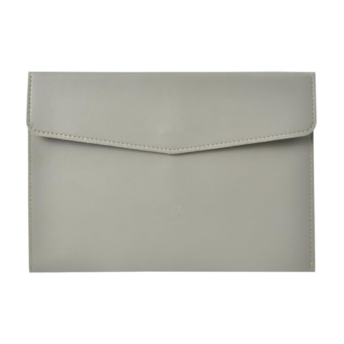 17,3 * 25,5 cm A5 Leder Business Filz Ordner Klassische Snap Design Große Kapazität Dokument Tasche Bürobedarf Datei Organizer(Grey) von Generic
