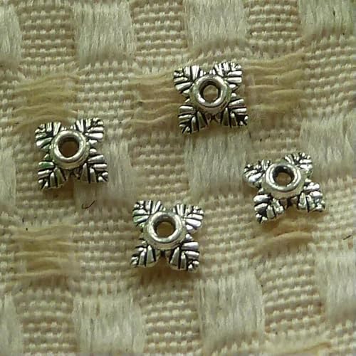 1800 Stück Tibetsilber Blätter Perlenkappen 6X2MM S3943 DIY Schmuckherstellung von Generic