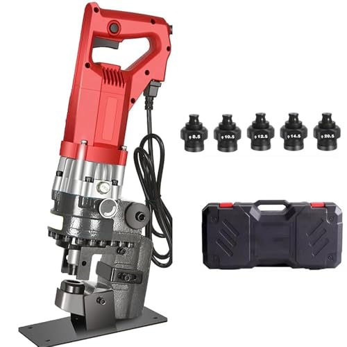 1800 W Elektrische Hydraulische Stanzpresse φ 8,5 Bis 20,5 Mm Elektrische Hydraulische Stanze Mit 5 Matrizen, Hydraulisches Stanzwerkzeug FüR Stahl, Eisen, Aluminium, Kupfer,Channelsteel+ von Generic