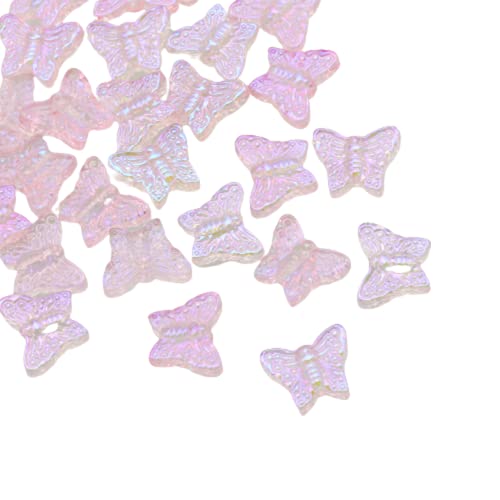 2,5 x 15,5 mm transparente mehrfarbige Glasperlen Schmetterling Abstandshalter Perlen für DIY handgefertigte Halsketten Armbänder Schmuckherstellung Lieferant, Andere Edelsteine von Generic