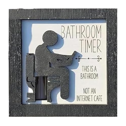2 Badezimmer-Timer, lustiges Geschenk, Badezimmer aus Holz, klassisch und Timer, lustige Toiletten-Sanduhr, Geschenk, Spaß, kreatives Geschenk Sortierbox Stapelbar (Black, One Size) von Generic