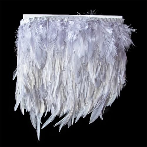2 Meter Hahnfederbordüre, Kleidung, Kleid, Nähzubehör, Federband, Hochzeitsdekoration, 10–15 cm, Hellgrau, 10–15 cm, 2 m 2 Meter Hahnfederbordüre, Kleidung, Kleid, Nähzubehör, Federband, Hochzeitsdekoration, 10–15 cm, Hellgrau, 10–15 cm, 2 m von Generic