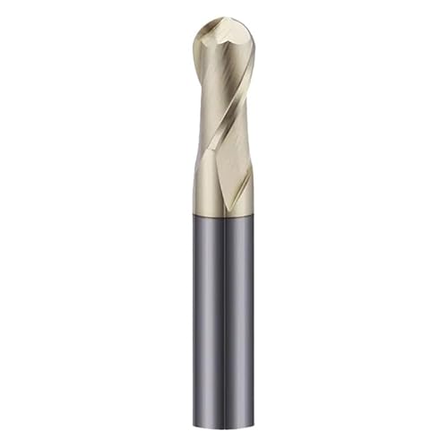 2-Nut-Kugelfräser, Hartmetall-Radiusfräser für Aluminium, Stahl, Holz, CNC-Fräser-Bits – R0,5 bis R6, mehrere Größen und Längen, 50 l/75 l/100 l (R2 x 8 x 4 D x 100 L x 2 T) von Generic