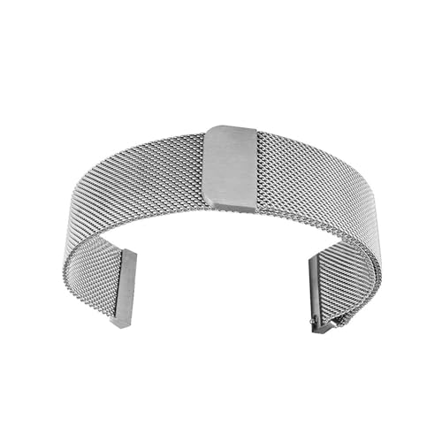 2 STÜCK Smartwatch-Uhrenarmband Mit Magnetverschluss, 12MM 14MM 16MM 18MM 20MM 22MM 24MM Mailänder Uhrenarmband Aus Metall Schnellverschluss-Ersatzarmband (Color : Silver, Size : 22MM) von Generic