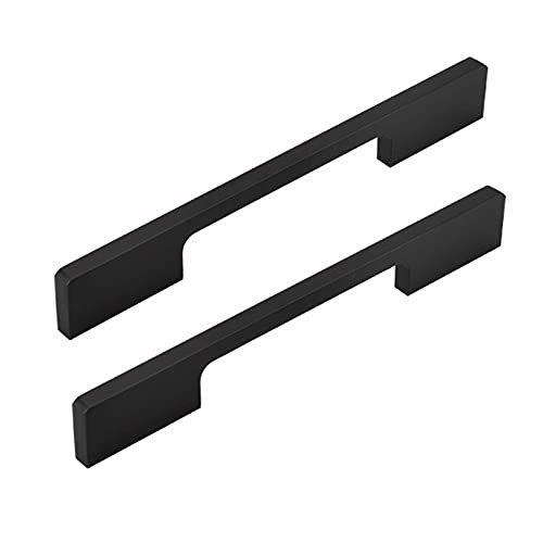 2 Schwarze Schubladengriffe Badezimmergriffe Moderne Aluminiumlegierung Möbelbeschläge T-Stange für Küchenschubladen Schlafzimmermöbel mit Schrauben (Länge 300 mm) (Schwarz Länge 200 mm) von Generic
