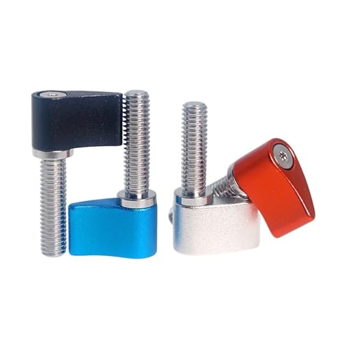 2 Stück 1/4 Zoll x 17/20/25 mm verstellbare Knöpfe Griff Außengewinde Bolzenknöpfe Rot/Blau/Silber/Schwarz(Schwarz,1/4 * 17-2pcs) von Generic