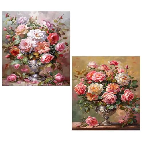 2 Stück Diamond Painting Erwachsene 40x50cm Diamond Painting Blume with Full set Eckige Steine Zubehör,DIY 5D Diamant Malerei Bilder Vase Crystal Art Mosaikherstellung Basteln Décor Geschenke TY176 2 Stück Diamond Painting Erwachsene 40x50cm Diamond Painting Blume with Full set Eckige Steine Zubehör,DIY 5D Diamant Malerei Bilder Vase Crystal Art Mosaikherstellung Basteln Décor Geschenke TY176 von Generic