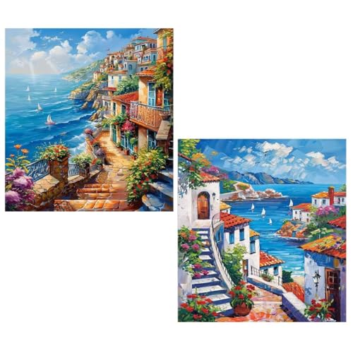 2 Stück Diamond Painting Erwachsene 60x90cm Diamond Painting Kleine Stadt with Full set Eckige Steine Zubehör,DIY 5D Diamant Malerei Bilder Meer Crystal Art Mosaikherstellung Basteln Home Décor TY220 2 Stück Diamond Painting Erwachsene 60x90cm Diamond Painting Kleine Stadt with Full set Eckige Steine Zubehör,DIY 5D Diamant Malerei Bilder Meer Crystal Art Mosaikherstellung Basteln Home Décor TY220 von Generic