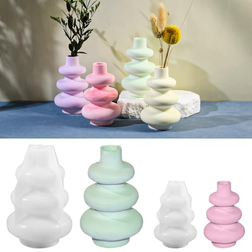 2 Stück Gießformen Silikon Vase, Silikonformen Gießformen Vase Kerzenformen zum Gießen, Blumenvasen Silikonform Epoxidharz Gips Gießpulver für DIY Deko Handgemachte Geschenke (2PCS) von Generic