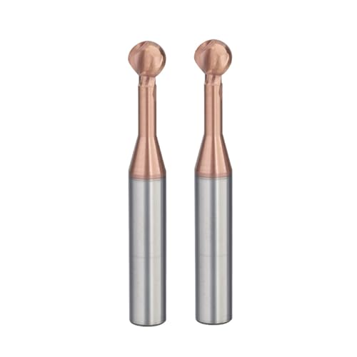 2 Stück Hartmetall-Kugelkopf-CNC-Fräser, 2 Nuten, Fräser, 1–20 mm Schnittdurchmesser, Fräswerkzeug for Stahl(R7*d7*25*D14*75L*3F) von Generic