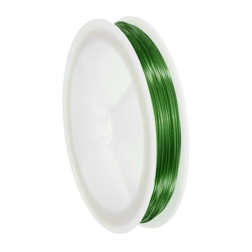 2 Stück Kupferdraht 20 Gauge (0,8MM) für Schmuckherstellung anlaufsicherer Perlendrähte für Schmuckbastelbedarf Silber 3 Meter(Verde oscuro,0.5MMx60M) von Generic