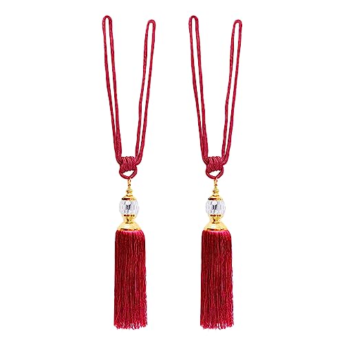 2 Stück Luxus-Vorhanghalter, Seil-Raffhalter, Quasten-Raffhalter, Perlen Kugel Dekor, Paar Gardine Leinen Landhaus 2 Stück Luxus-Vorhanghalter, Seil-Raffhalter, Quasten-Raffhalter, Perlen Kugel Dekor, Paar Gardine Leinen Landhaus von Generic
