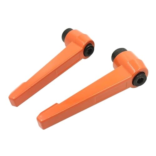 2 Stück M5/M6/M8/M10/M12 verstellbarer Knopfgriff, Druckknopfratsche mit Innen-/Außengewinde, for Drehmaschinen, Orange(M5 Female) von Generic