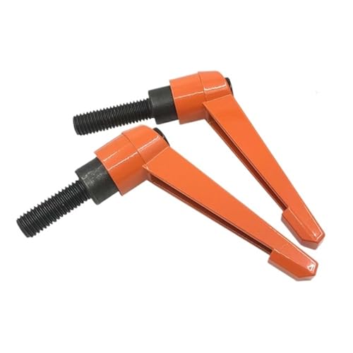 2 Stück M5/M6/M8/M10/M12 verstellbarer Knopfgriff, Druckknopfratsche mit Innen-/Außengewinde, for Drehmaschinen, Orange(M8*50) von Generic
