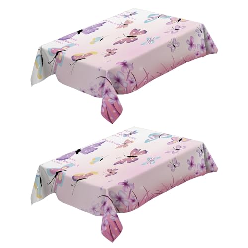 2 Stück Tischtuch Schmetterling mit Tiermotiv Rosa 120x160 cm Wasserdicht Tischdecken, Rechteckige Tischdecke Party Deko Tischdecke Abendessen Tischdekoration Pflegeleicht Waschbar 2 Stück Tischtuch Schmetterling mit Tiermotiv Rosa 120x160 cm Wasserdicht Tischdecken, Rechteckige Tischdecke Party Deko Tischdecke Abendessen Tischdekoration Pflegeleicht Waschbar von Generic